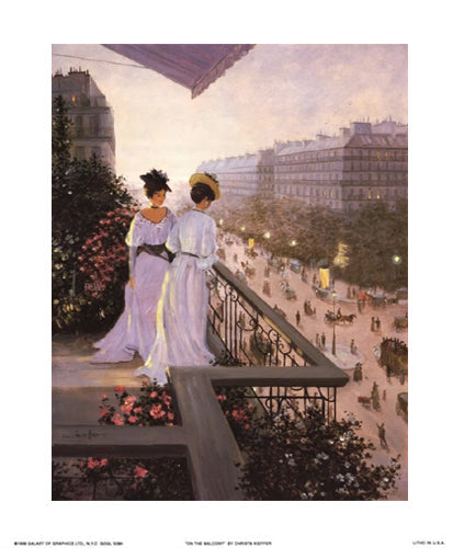 Framed Art On the Balcony by Christa Kieffer | 28 x 22