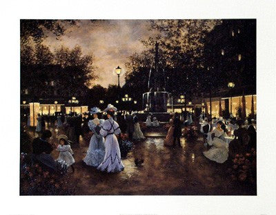 Meeting at the Fountain by Christa Kieffer | 22 x 28 Fine Art Print