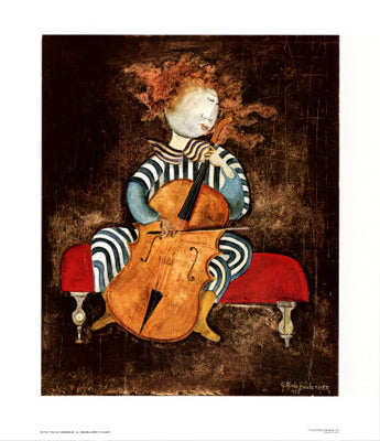 Framed Art Fille au Violoncelle by Graciela Rodo Boulanger | 29 ½ x 25 ¼ Art P...