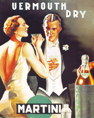 Framed Art Vermouth Dry Martini, 1930 by D. Lubatti | 20 x 16