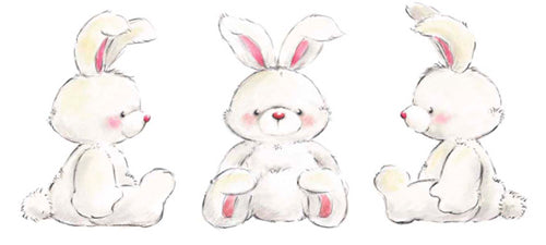 Framed Art Rabbits by Makiko | 9 x 19 3/4