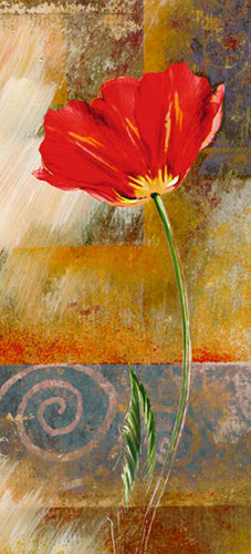 Framed Art One Tulip by Yvonne Dulac | 19 3/4 x 9