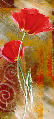 Framed Art Two Tulips by Yvonne Dulac | 19 3/4 x 9