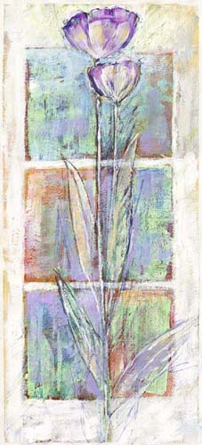 Floral Study, Purple by Yvonne Dulac | 19 3/4 x 9 Fine Art Print