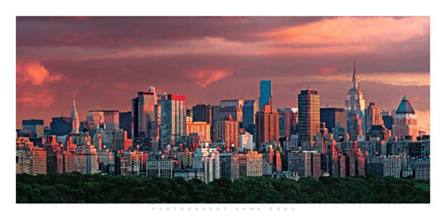 Sunrise Over New York Skyline by Hank Gans | 9 x 19 3/4 Fine Art Print