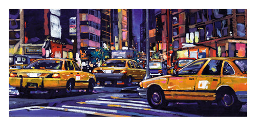 Yellow Cabs, NYC by Roy Avis | 9 x 19 3/4 Fine Art Print