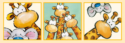 Framed Art Funny Friends IV by Jean Paul | 13 x 37