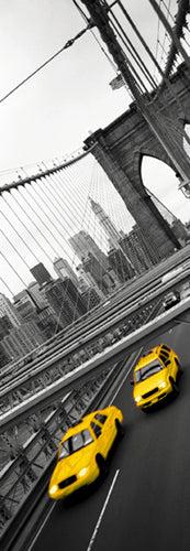 Framed Art Two Yellow Cabs by Graham Monro | 37 x 13