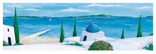 Framed Art Aegean Summer II by Julia Hawkins | 13 x 37