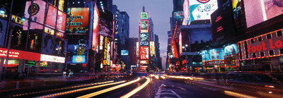 Framed Art Times Square by Night by Photography Collection | 13 x 37