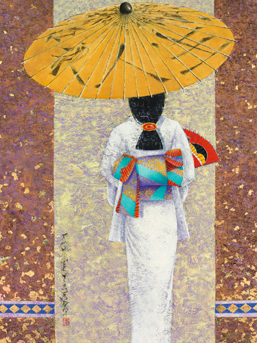 Girl in Kimono I by Mira Latour | 31 1/2 x 23 1/2 Fine Art Print
