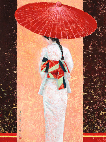 Girl in Kimono II by Mira Latour | 31 1/2 x 23 1/2 Fine Art Print