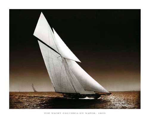 Framed Art The Yacht Columbia on Water, 1899 by Photography Collection