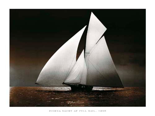 Iverna Yacht at Full Sail, 1895 by Photography Collection