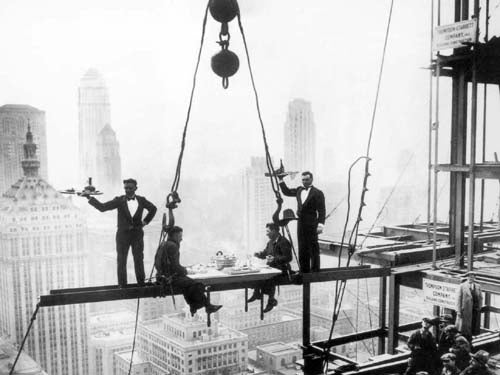 Framed Art Lunch Above Manhattan by Photography Collection | 15 3/4 x 19 3/4 A...