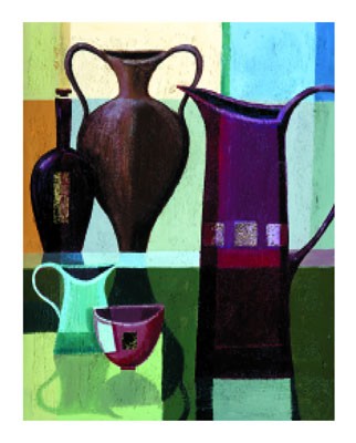 Water Jugs by Jennifer Hammond | 19 3/4 x 15 3/4 Fine Art Print