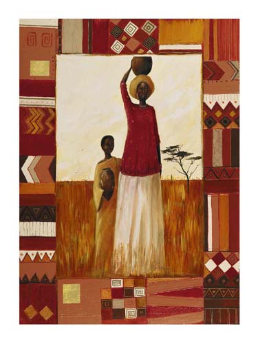 Kasama Water Carrier by Emilie Gerard | 19 3/4 x 15 3/4 Fine Art Print