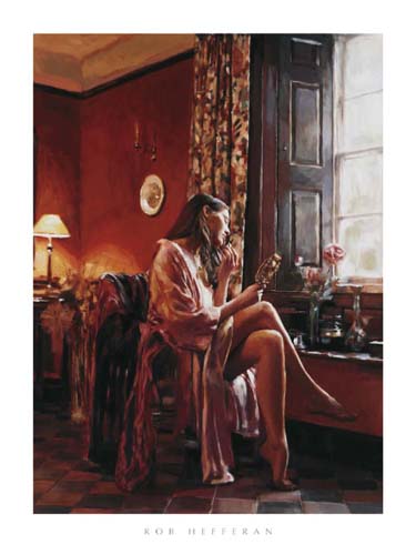Femme avec Miroir by Rob Hefferan | 19 3/4 x 15 3/4 Fine Art Print