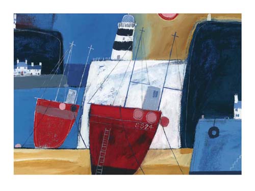 Two Red Boats by Dave Jaundrell | 15 3/4 x 19 3/4 Fine Art Print