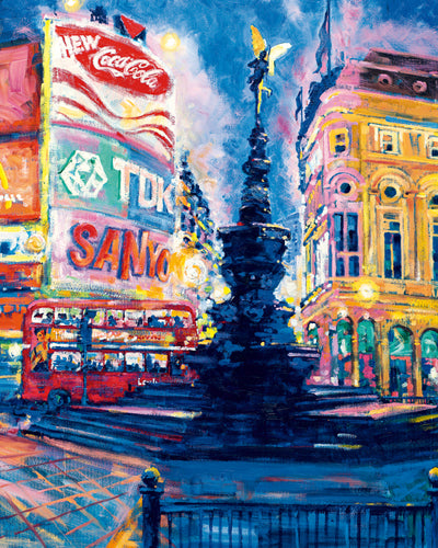 Piccadilly Circus, London by Roy Avis | 19 3/4 x 15 3/4 Fine Art Print