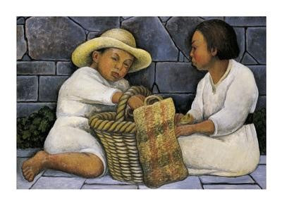 Dos Ninos by Diego Rivera | 15 3/4 x 19 3/4 Fine Art Print