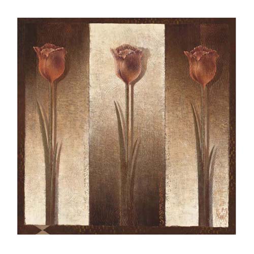 Three Tulips by Mira Latour | 19 3/4 x 19 3/4 Fine Art Print