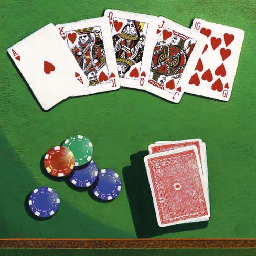 Framed Art Poker by Bill Romero | 19 3/4 x 19 3/4