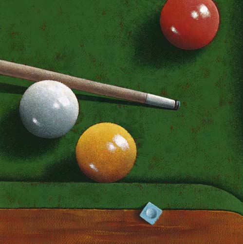 Framed Art Billiards by Bill Romero | 19 3/4 x 19 3/4