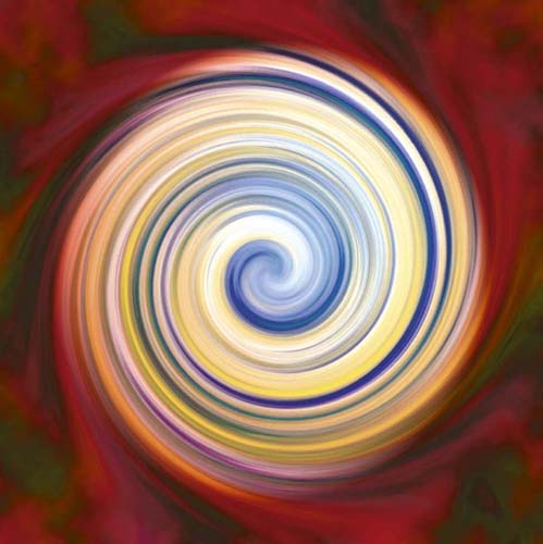 Red Vortex by Anja | 19 3/4 x 19 3/4 Fine Art Print