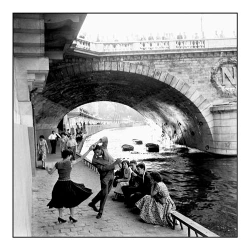 Framed Art Rock n Roll sur les Quais de Paris by Paul Almasy | 11 3/4 x 11 3/4...