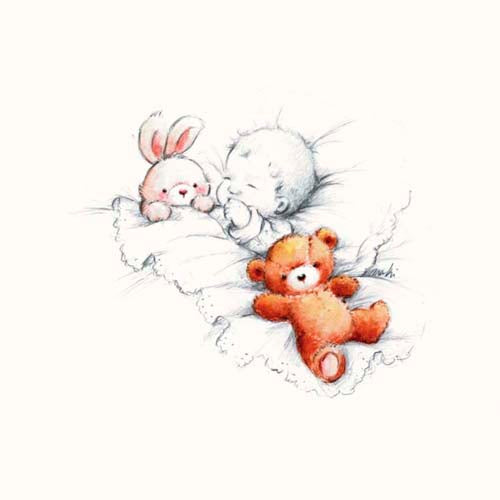 Sleepy Time IV by Makiko | 11 3/4 x 11 3/4 Fine Art Print