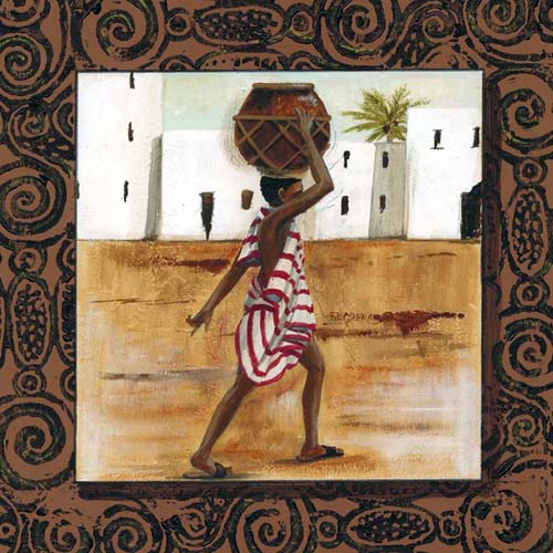 Off to Market by Emilie Gerard | 11 3/4 x 11 3/4 Fine Art Print