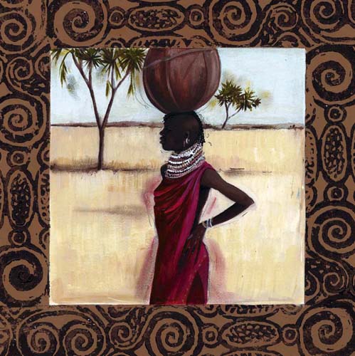 Water Carrier by Emilie Gerard | 11 3/4 x 11 3/4 Fine Art Print