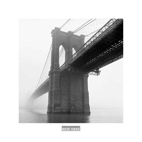 Framed Art Brooklyn Bridge Fog by Henri Silberman | 11 3/4 x 11 3/4