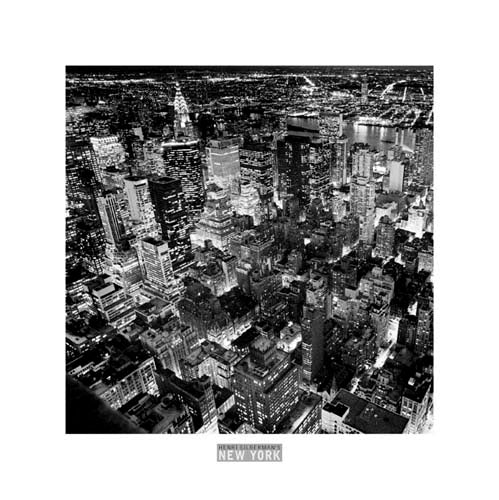 Framed Art New York by Night by Henri Silberman | 11 3/4 x 11 3/4