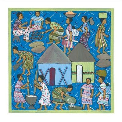 Village Life II by Serowe | 11 3/4 x 11 3/4 Fine Art Print