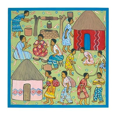 Village Life III by Serowe | 11 3/4 x 11 3/4 Fine Art Print