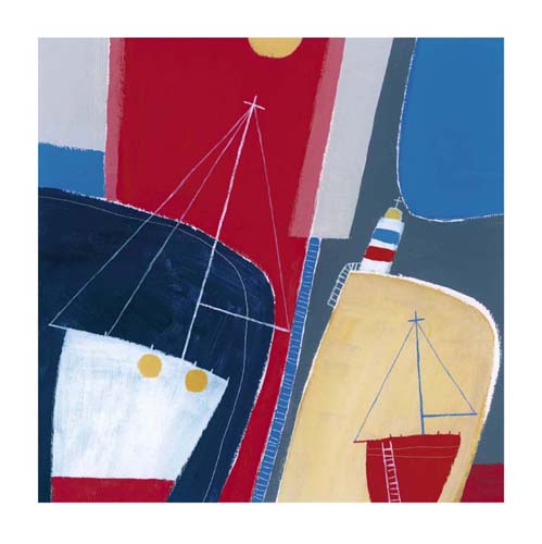 One Red Boat by Dave Jaundrell | 11 3/4 x 11 3/4 Fine Art Print