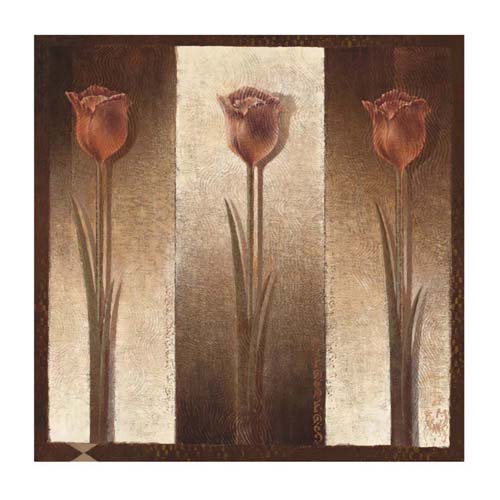 Three Tulips by Mira Latour | 11 3/4 x 11 3/4 Fine Art Print
