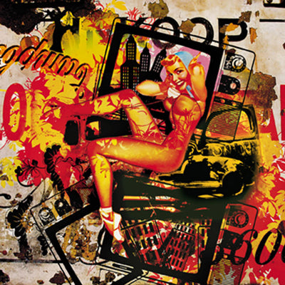 Flamingo Dragon by Paco Raphael Krijnen | 11 3/4 x 11 3/4 Fine Art Print