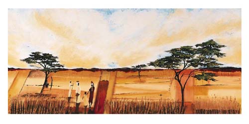 Bhundu Landscape I by Emilie Gerard | 19 3/4 x 39 1/2 Fine Art Print