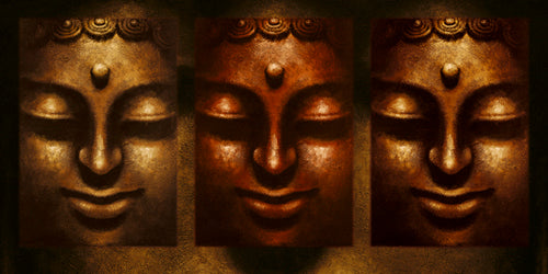 Buddha in Three Lights by Mahayana | 19 3/4 x 39 1/2 Fine Art Print