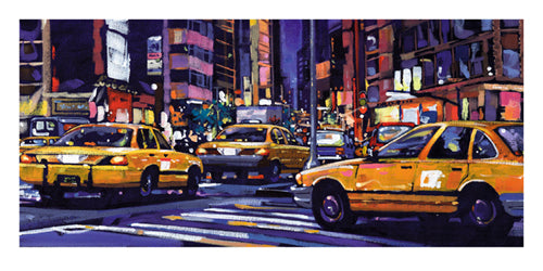 Yellow Cabs, NYC by Roy Avis | 19 3/4 x 39 1/2 Fine Art Print