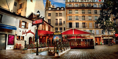 Framed Art Paris, Métro Saint-Michel by Stéphane Rey-Gorrez | 19 3/4 x 39 1/2 ...