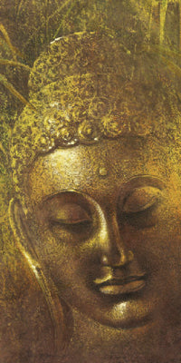 Framed Art Buddah in Green II by Wei Ying-Wu | 39 1/2 x 19 3/4