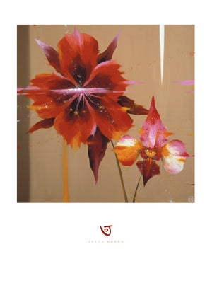 Orchid & Corn Poppy by Julia Ogden | 31 1/2 x 23 1/2 Fine Art Print