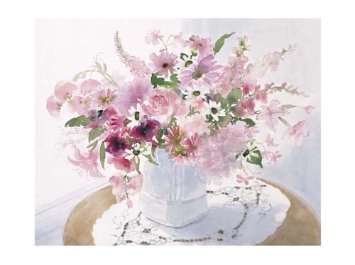 Pink Floral Spray by Celia Russell | 23 1/2 x 31 1/2 Fine Art Print