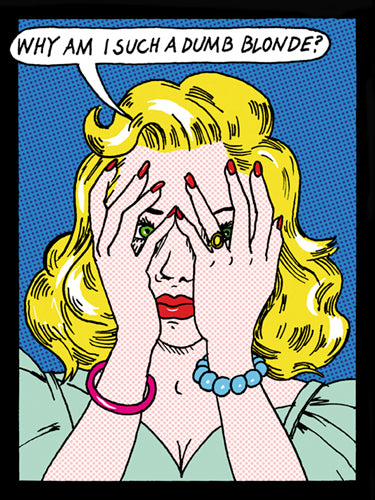 Why am I Such a Dumb Blonde? by Tee Buzz | 31 1/2 x 23 1/2 Fine Art Print