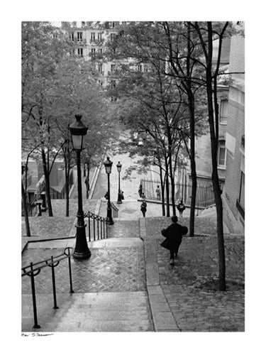 Framed Art Escaliers a Montmartre, Paris by Henri Silberman | 31 1/2 x 23 1/2 ...