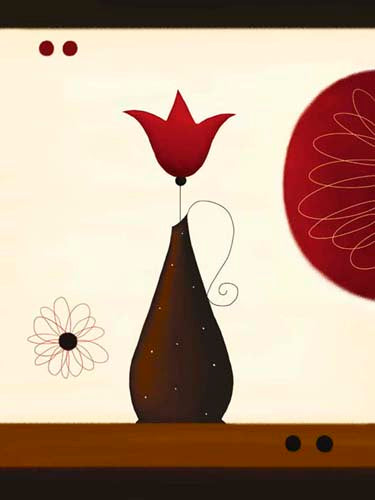 A Single Red Tulip by Jo Parry | 31 1/2 x 23 1/2 Fine Art Print